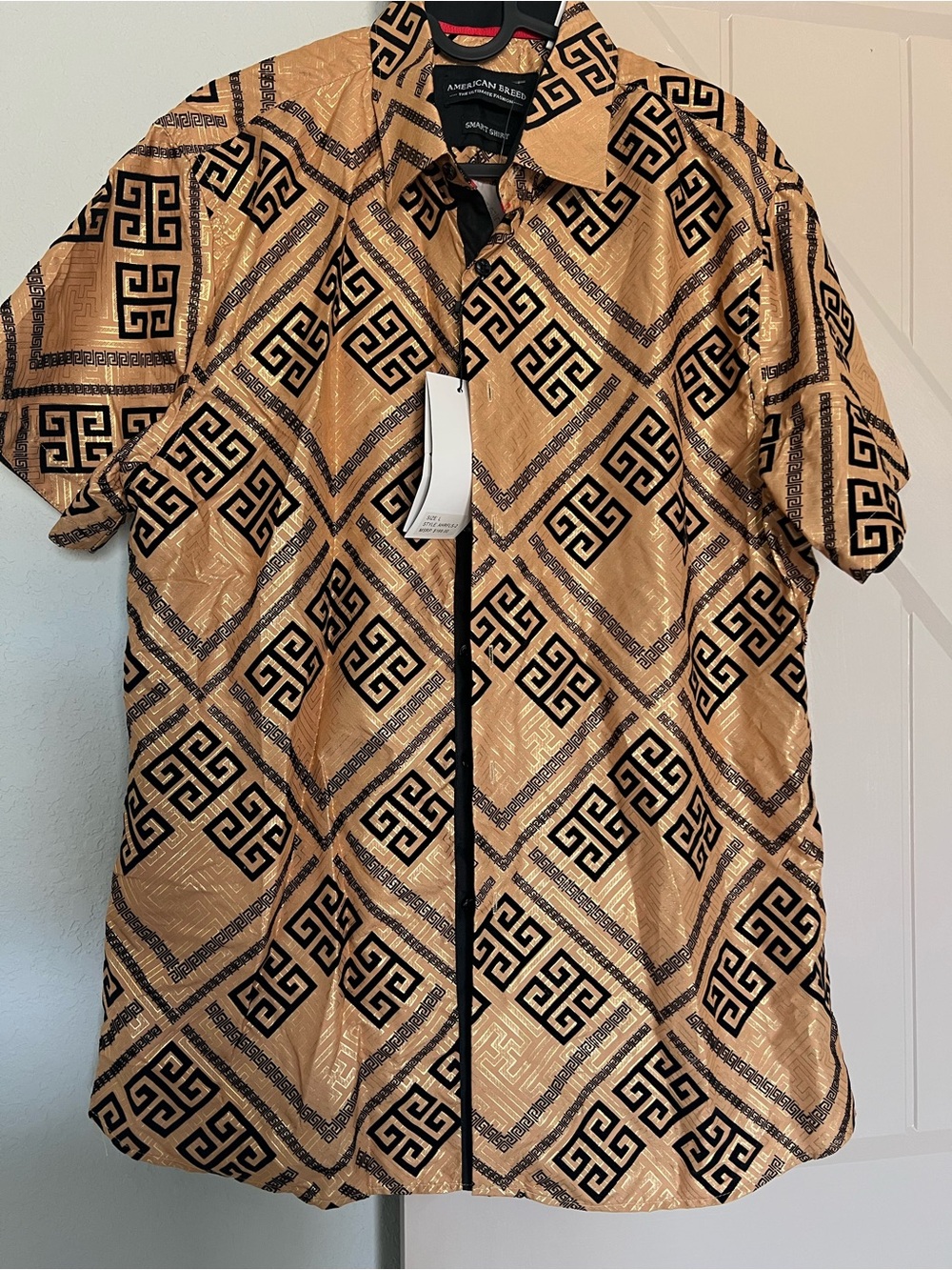American Breed Short-Sleeve Lightweight Shirt Jacket - Tan & Black